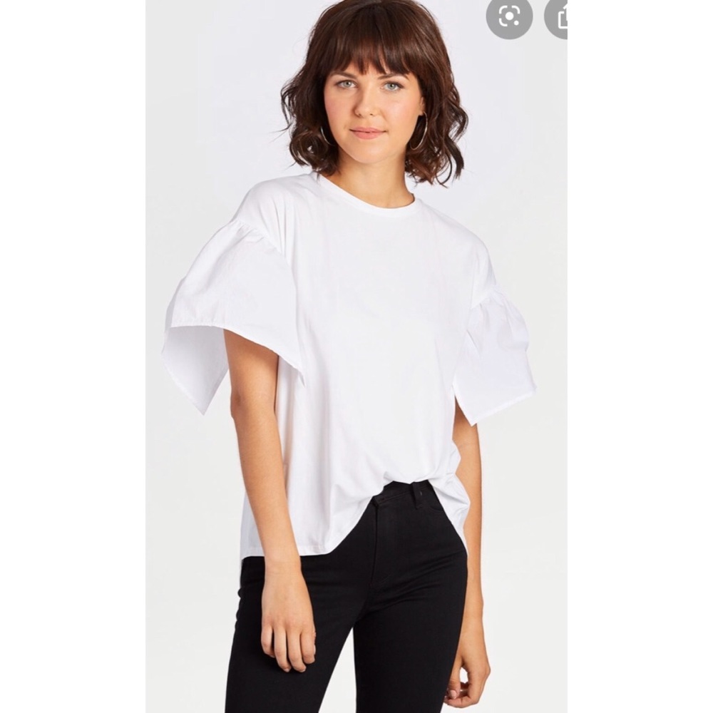 EVEREVE 🖤Mustard Seed Gathered Sleeve Tee